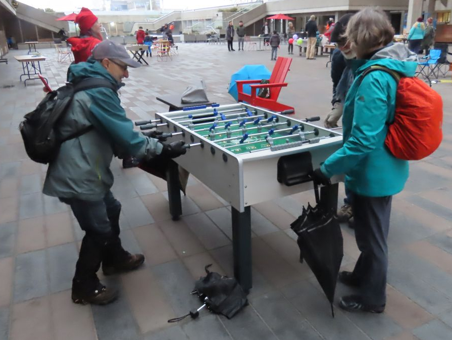 ... and a foosball game breaks out