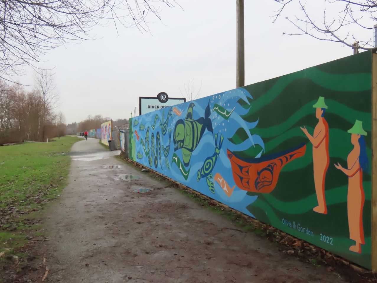 Murals along the riverside