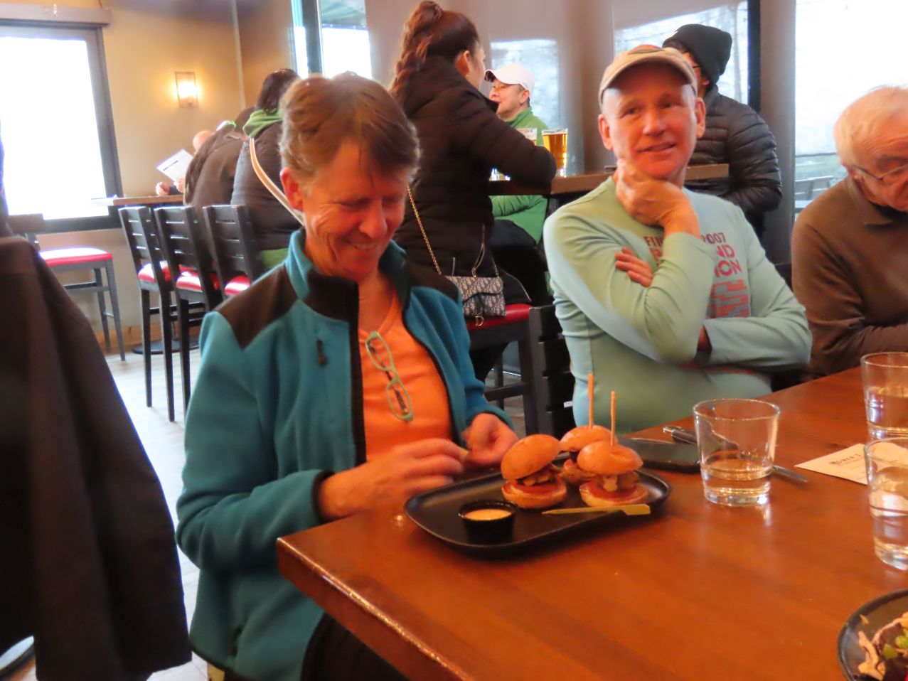 Carol admires her sliders