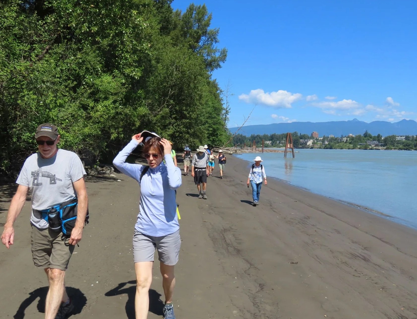 Heading east along the beach