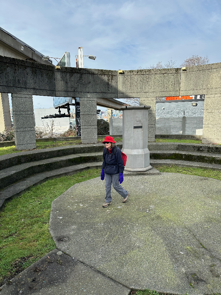 Diane checks out the plaza