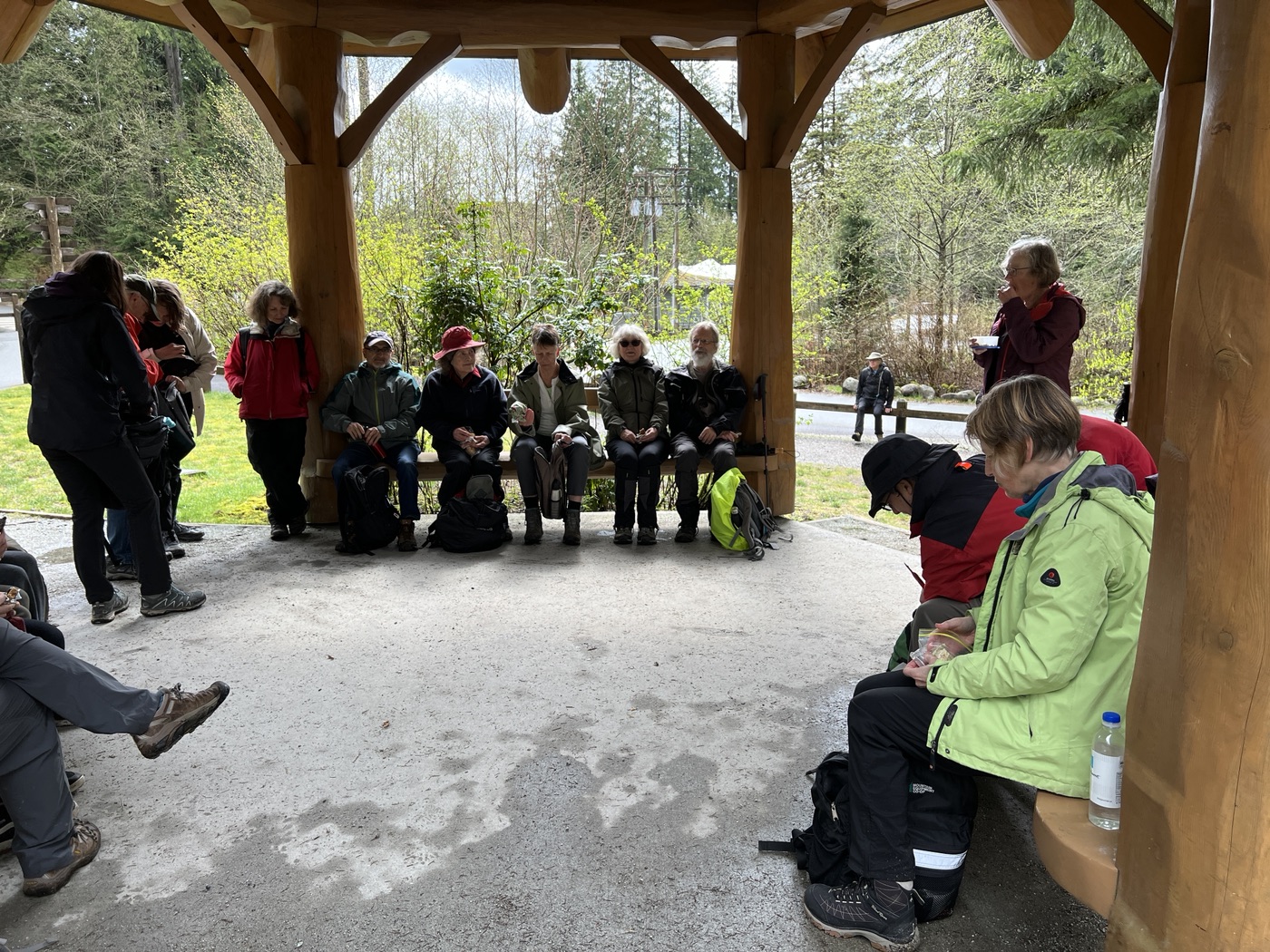 Snack time at the gazebo