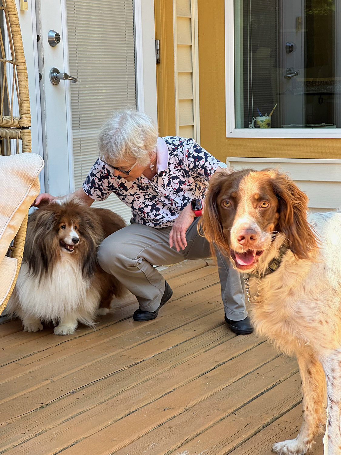 Proprietress, with dogs