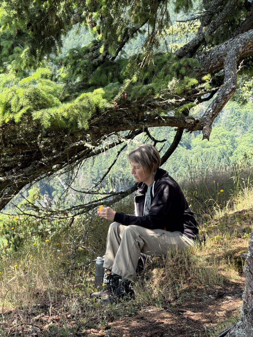 Meditating on an orange