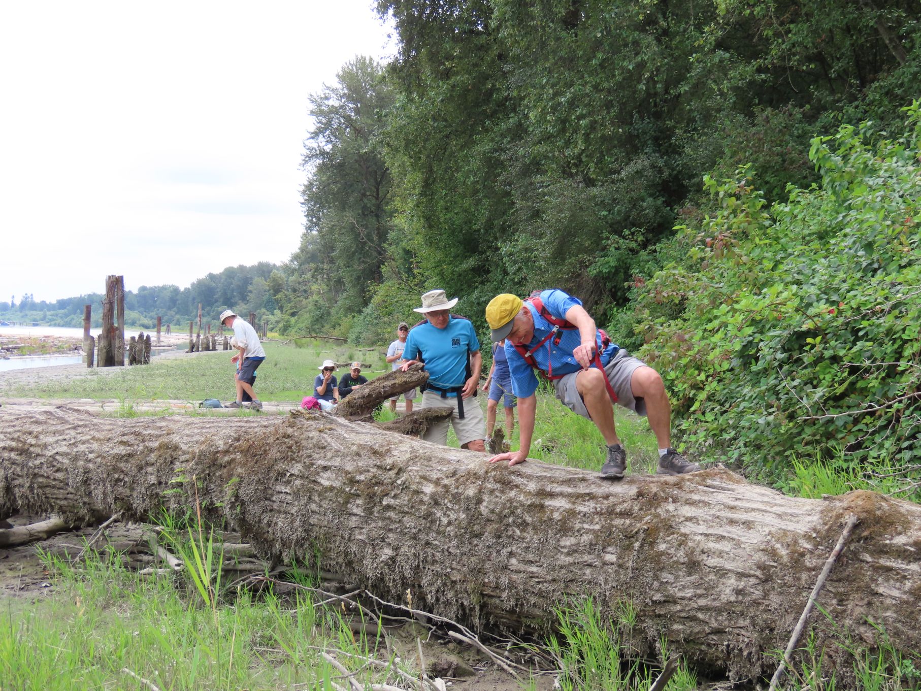 Gordon demonstrates how to vault a log
