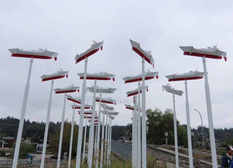 Boats floating in air