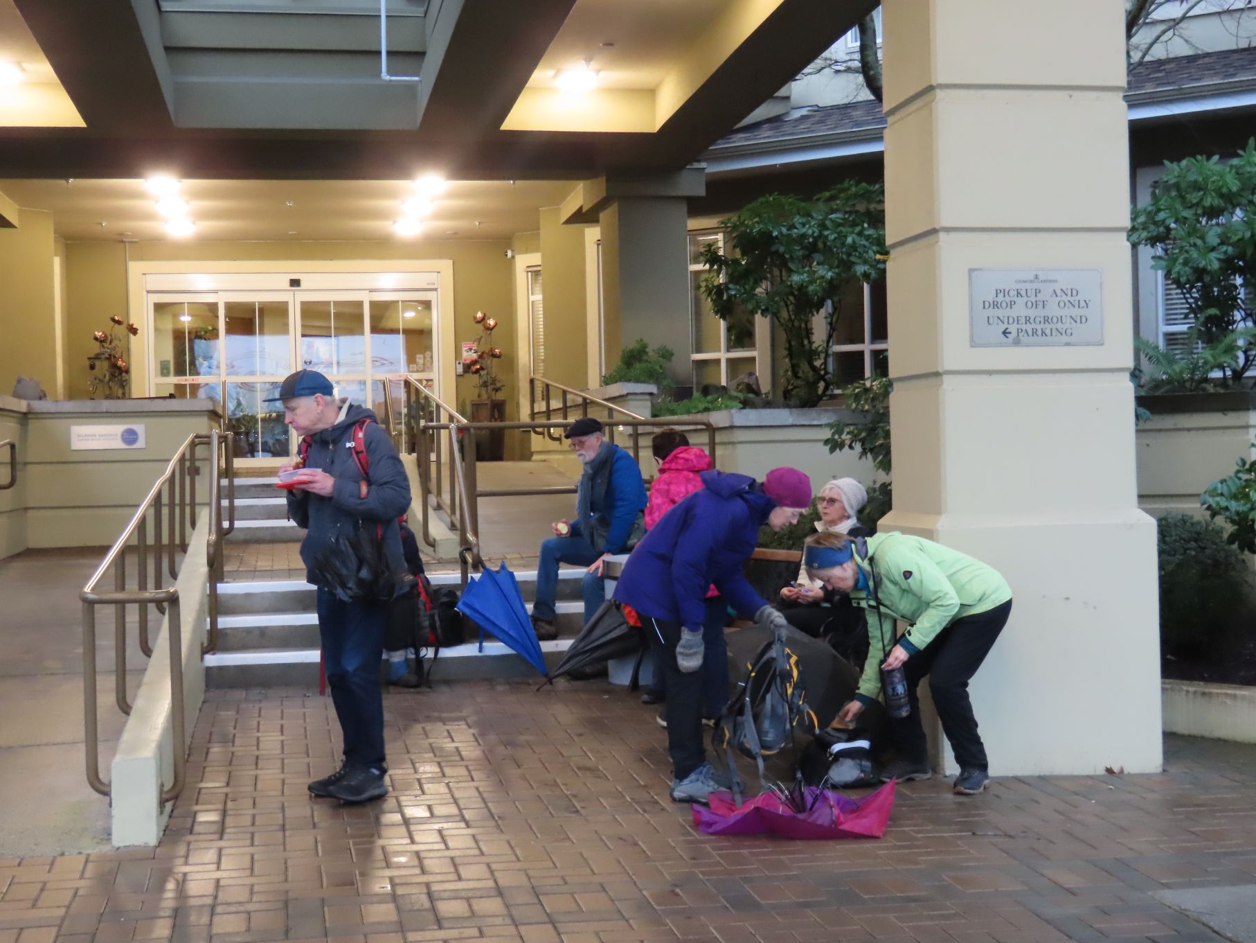 Snack break at the old folks home