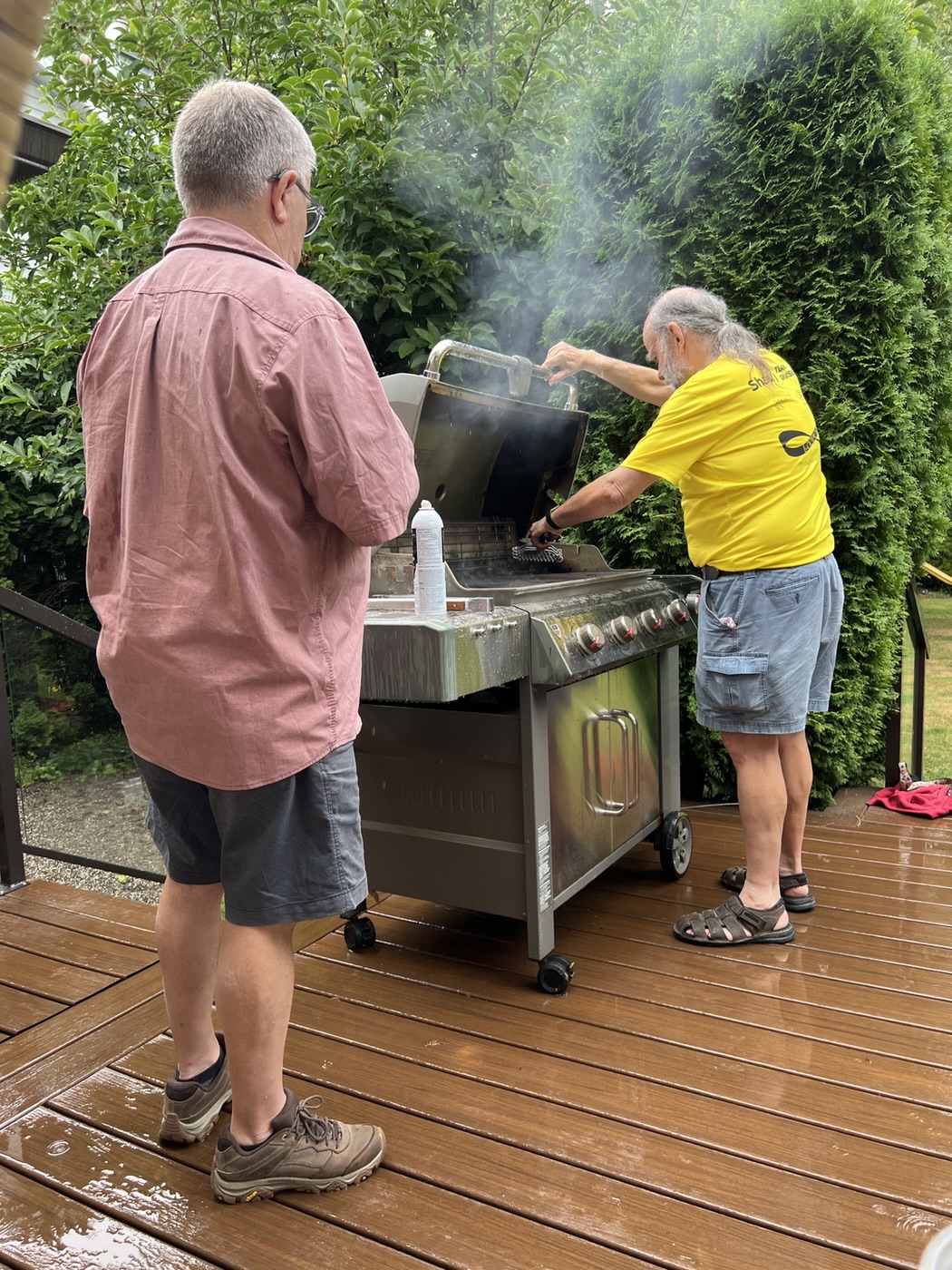 The grill-meister and his apprentice